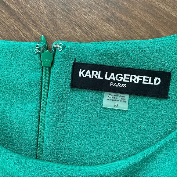 Karl Lagerfeld, size 10, green dress with tulip sleeves - Picture 2 of 9